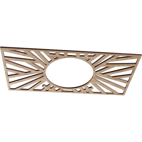 Hoover Wood Fretwork Pierced Ceiling Medallion, Red Oak, 20W X 10H X 7 3/8ID X 3/8T